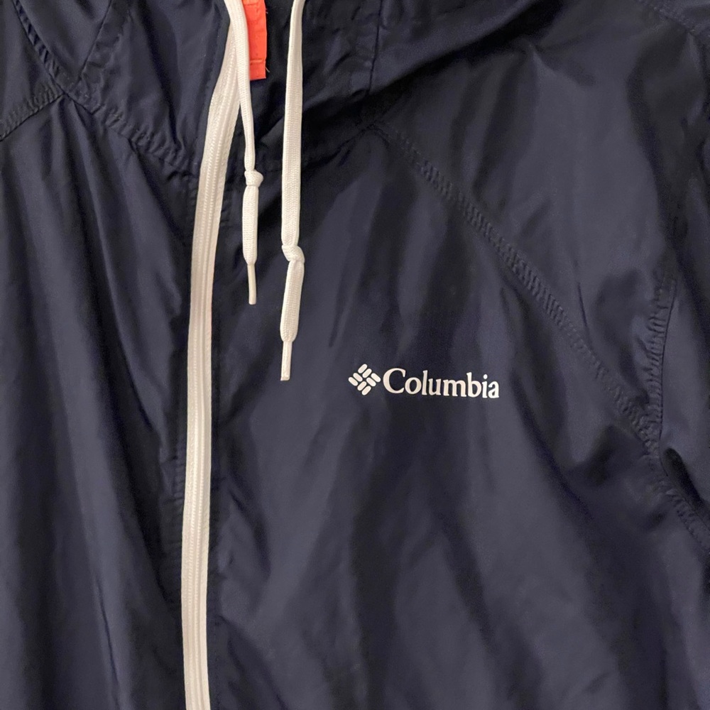 Columbia Dark Blue and Coral windbreaker Woman’s size S used - Picture 2 of 14